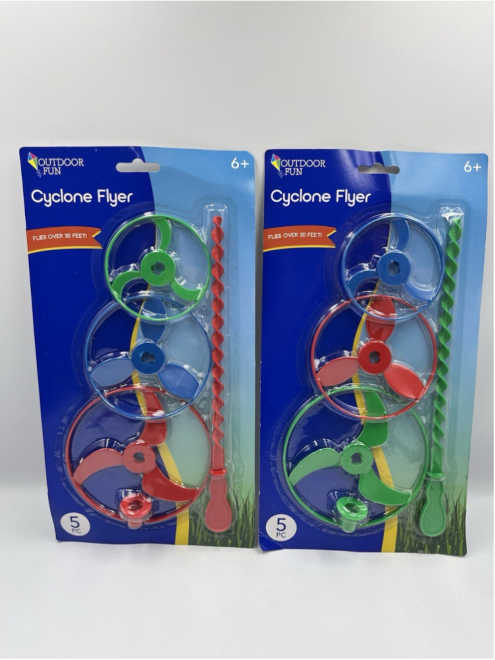 Cyclone Flyer Flying Helicopter Disc Toy Colorful Kids Fun Outdoor SEE 2 SETS